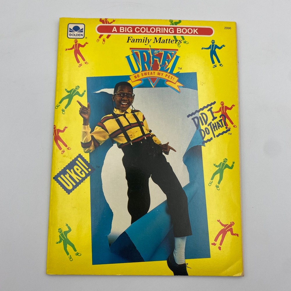 Vintage 1992 Family Matters Steve Urkel Golden Coloring Book 2996